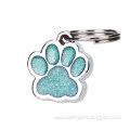Personalised Engraved Glitter Paw Print Pet ID Tags